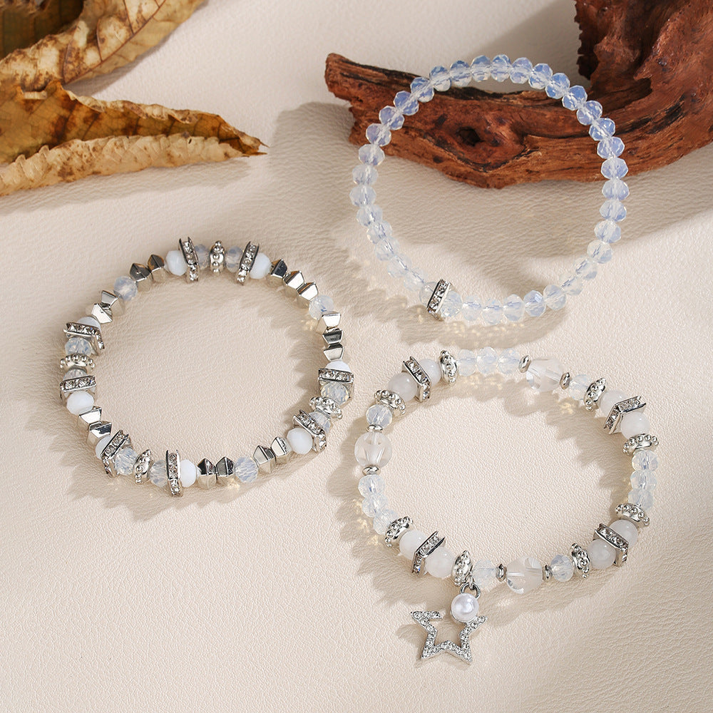 Cross-border hot-selling ethnic style five-pointed star diamond beaded bracelet Bohemian small fresh color crystal bracelet women
