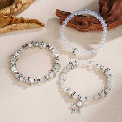 Cross-border hot-selling ethnic style five-pointed star diamond beaded bracelet Bohemian small fresh color crystal bracelet women