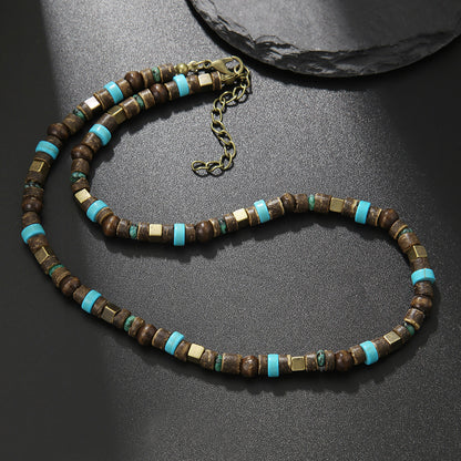 Natural Wood & Coconut Shell Necklace | Bohemian Surf Tribal Jewelry