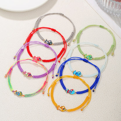 European and American new hand jewelry cartoon fish bracelet combination student girlfriend gift weaving adjustable stacked bracelet woman