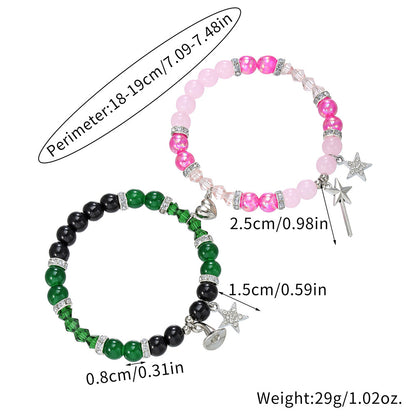 European and American cross-border hot-selling movies peripheral Wicked magic witch bracelet magnet love couple beaded bracelet