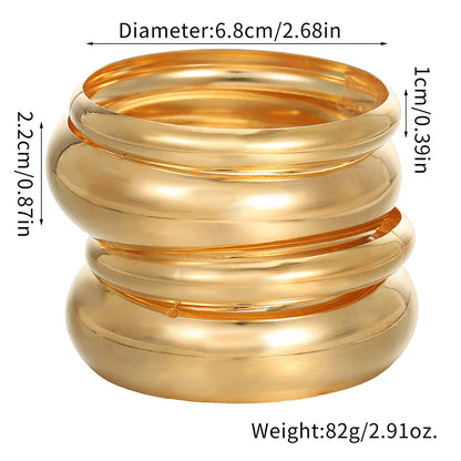 Cross-border hot-selling simple metal arc bracelet hand jewelry women's high-end bracelet women's niche wide-sided multi-layer bracelet