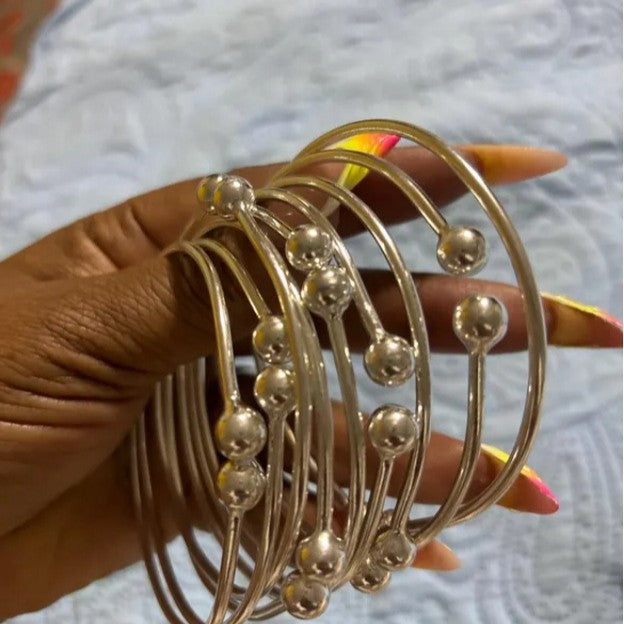 European and American fashion personalized gold-plated bracelets 9 sets stacked open bracelets women's retro metal jewelry