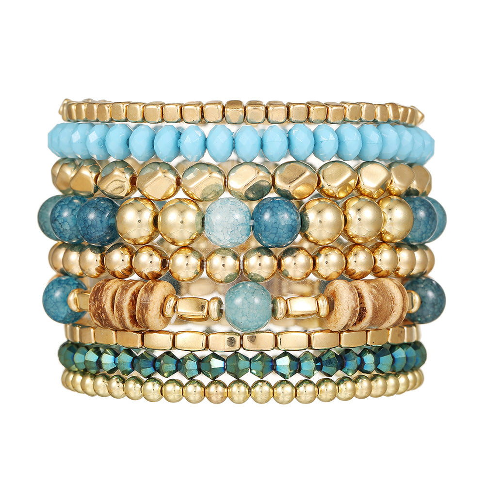 European and American influencer-style multi-layer bracelets for women, niche stone faux pearl designs, high-end bracelets, versatile bracelets for women