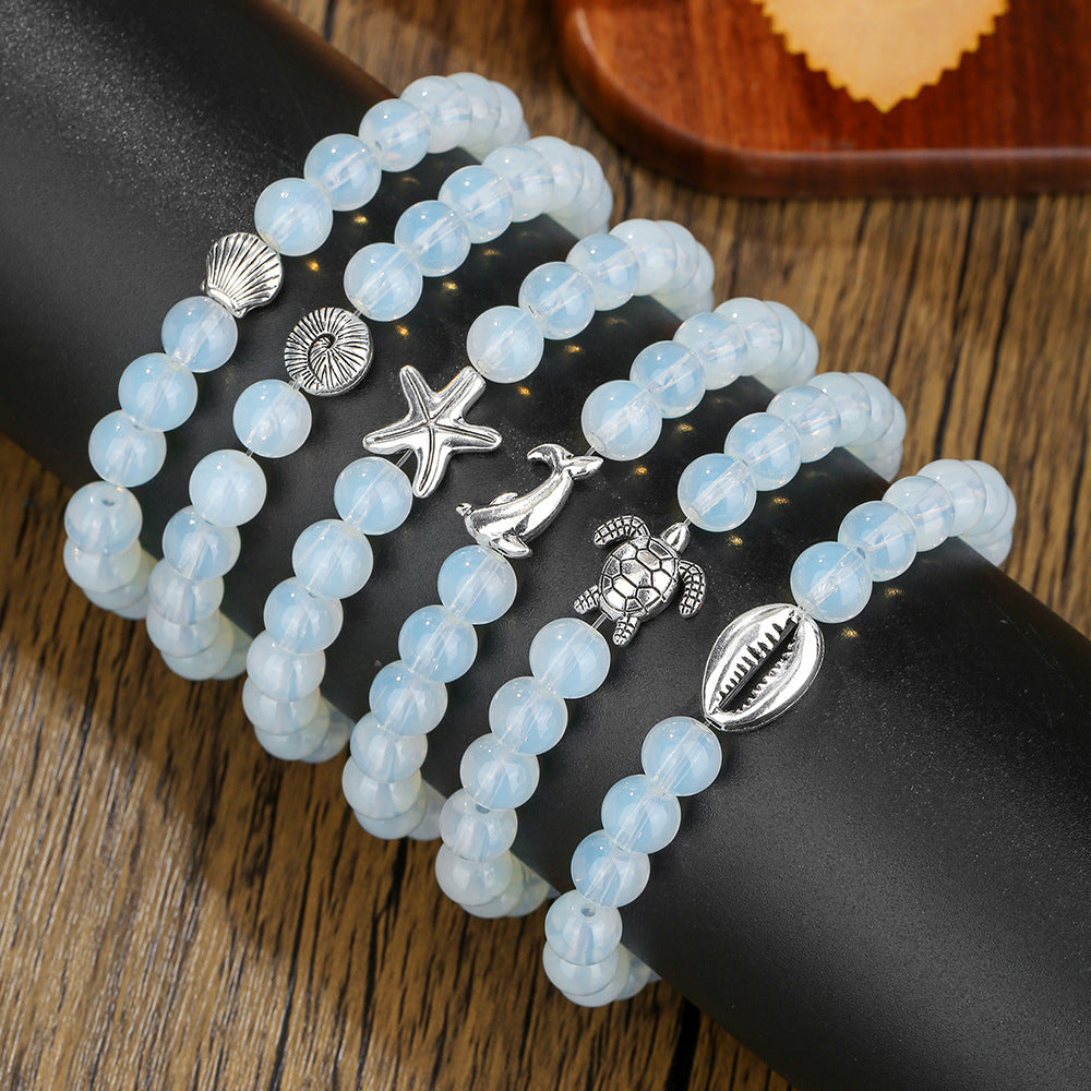 Cross-border new bohemian beaded bracelet beach vacation wind multi-layer stacked wooden beads coconut shell bracelet women