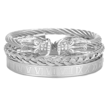 Cross-border new titanium steel faucet bracelet set, jewelry wholesale bracelet wholesale for the Dragon Boat Festival, couple accessories