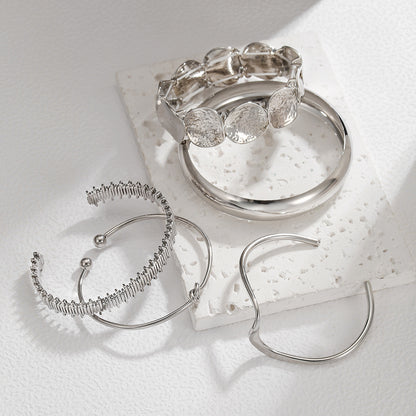 European and American bracelets cross-border exaggerated metal smooth bracelets femininity irregular twisted opening bracelets wholesale