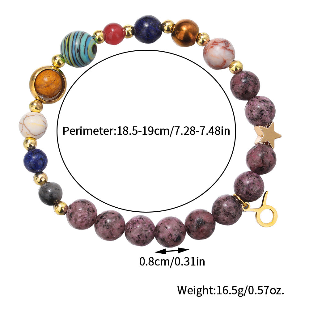 12 Zodiac Signs Natural Crystal Bracelet | Free Red String Bracelet Gift