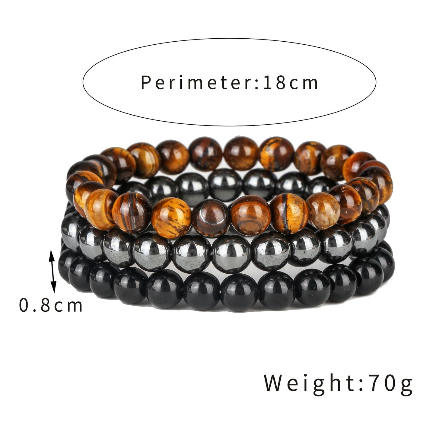 Natural powder crystal blue gold tiger eye agate stone combination set elastic bracelet women's European and American Buddha bead bracelet bracelet wholesale