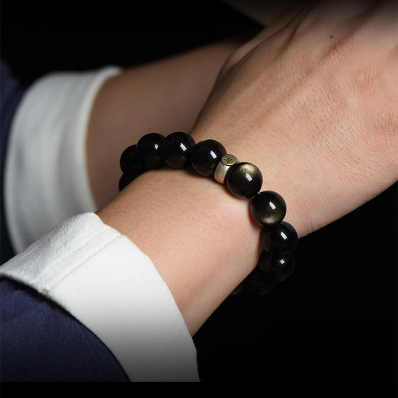 Black Obsidian Pixiu Wealth Bracelet | Chinese Zodiac Guardian