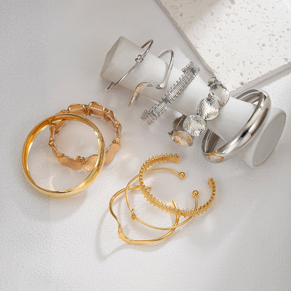 European and American bracelets cross-border exaggerated metal smooth bracelets femininity irregular twisted opening bracelets wholesale