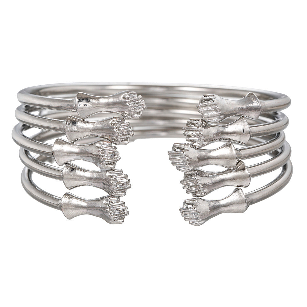 European and American fashion personalized gold-plated bracelets 9 sets stacked open bracelets women's retro metal jewelry