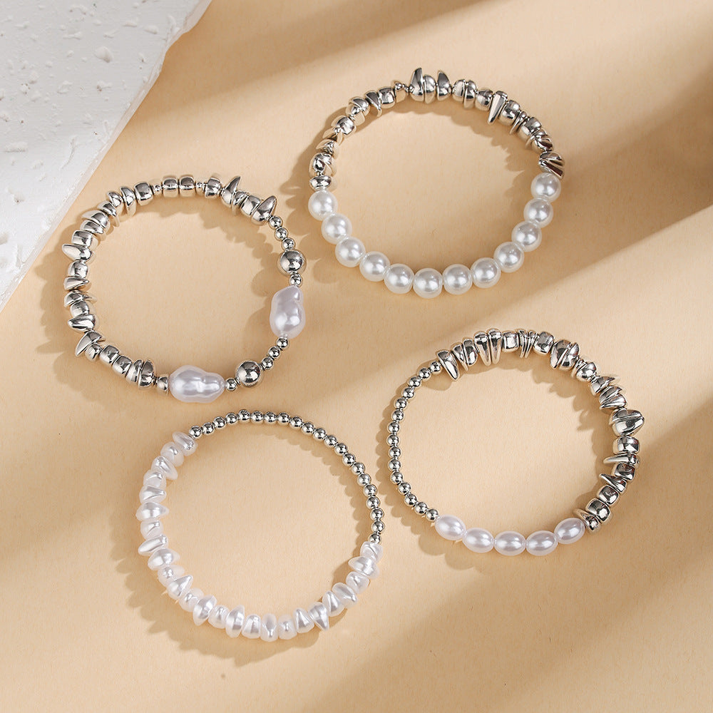 European and American cross-border hand jewelry ins wind irregular beaded crystal jewelry baroque special-shaped imitation pearl jewelry women
