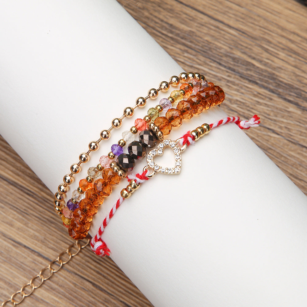 Bohemian style glass beads hand-woven beaded bracelets women's vacation travel versatile bracelets ethnic style jewelry