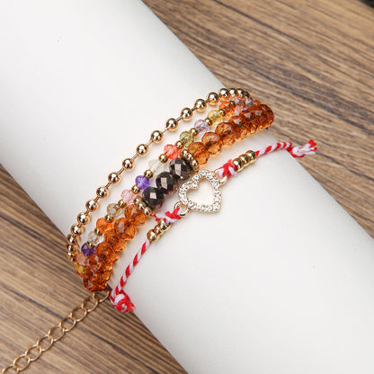 Bohemian style glass beads hand-woven beaded bracelets women's vacation travel versatile bracelets ethnic style jewelry