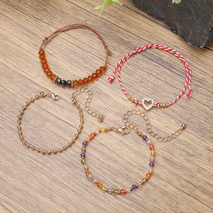 Bohemian style glass beads hand-woven beaded bracelets women's vacation travel versatile bracelets ethnic style jewelry