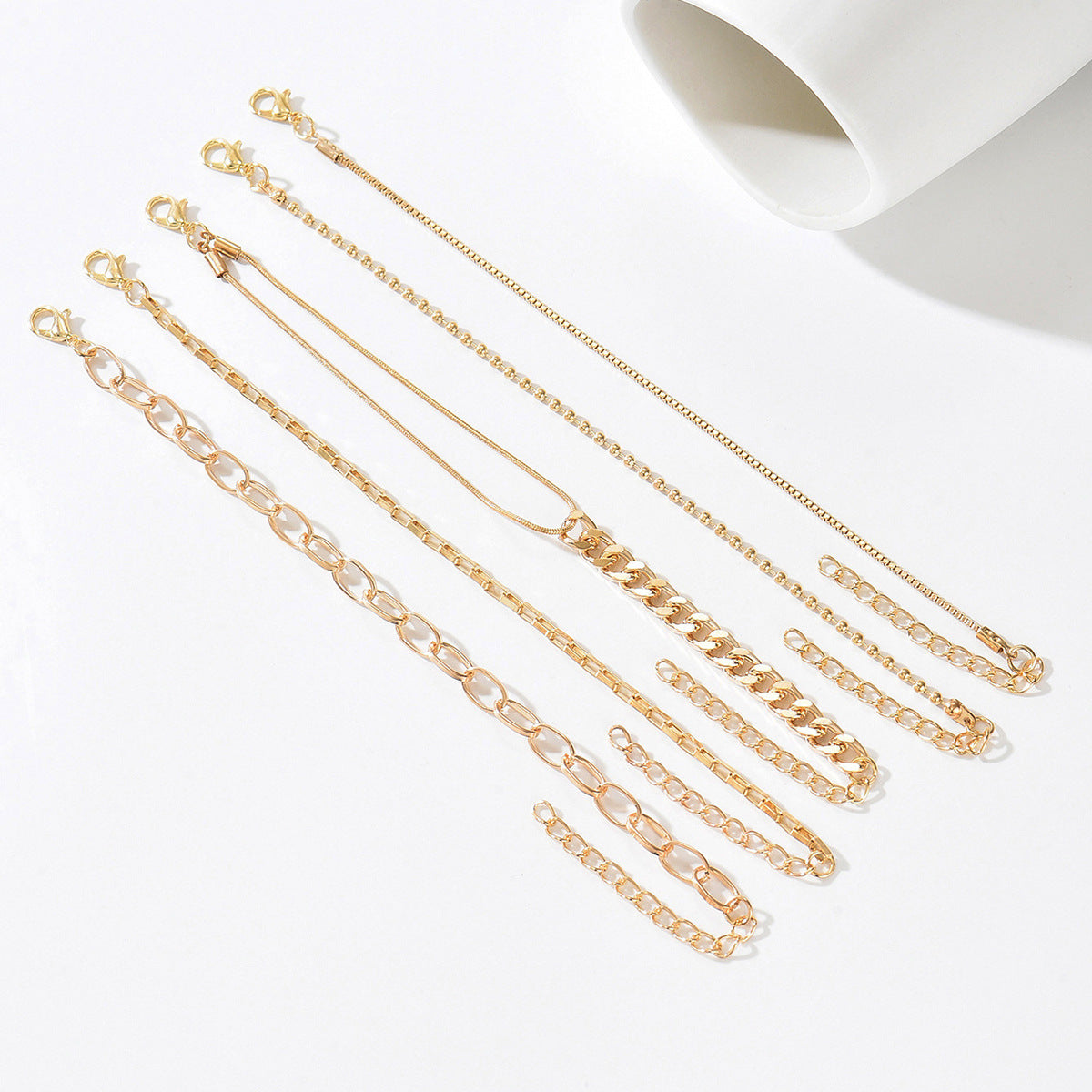 Cross-border new chain bracelet set women's European and American multi-layer retro simple bracelet Bohemian minimalist jewelry women