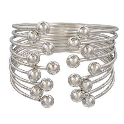 European and American fashion personalized gold-plated bracelets 9 sets stacked open bracelets women's retro metal jewelry