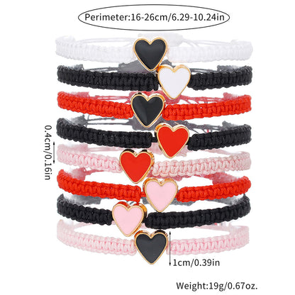Cross-border new fashion dripping love hand-woven bracelet combination small fresh couple card friendship bracelet women
