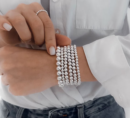 Cross-border hot-selling CCB fashion simple beaded bracelet retro high-grade elastic beaded stacking bracelet set