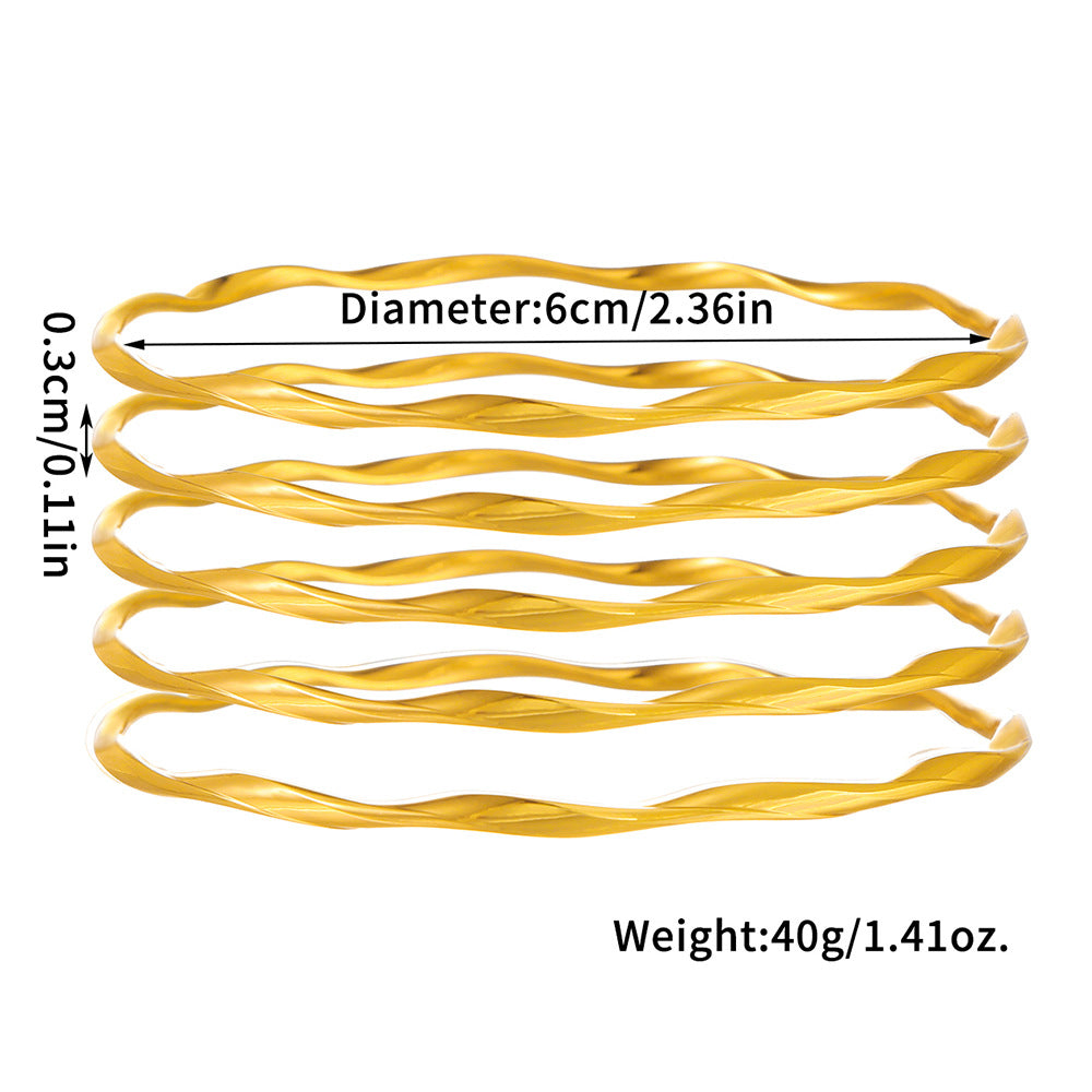 Live broadcast hot-selling Mobius bracelet set plain circle gold niche design simple irregular bracelet bracelet women