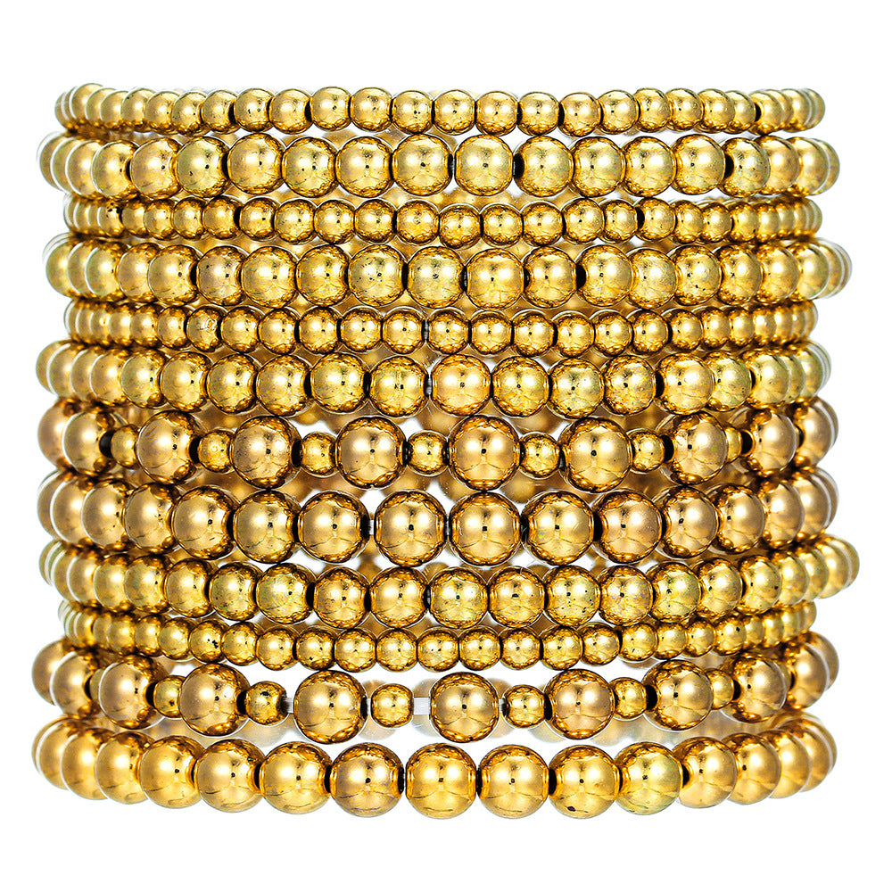 European and American cross-border jewelry multi-layer stacked wearing CCB bracelet women's ins style niche high-end sense versatile beaded bracelet jewelry