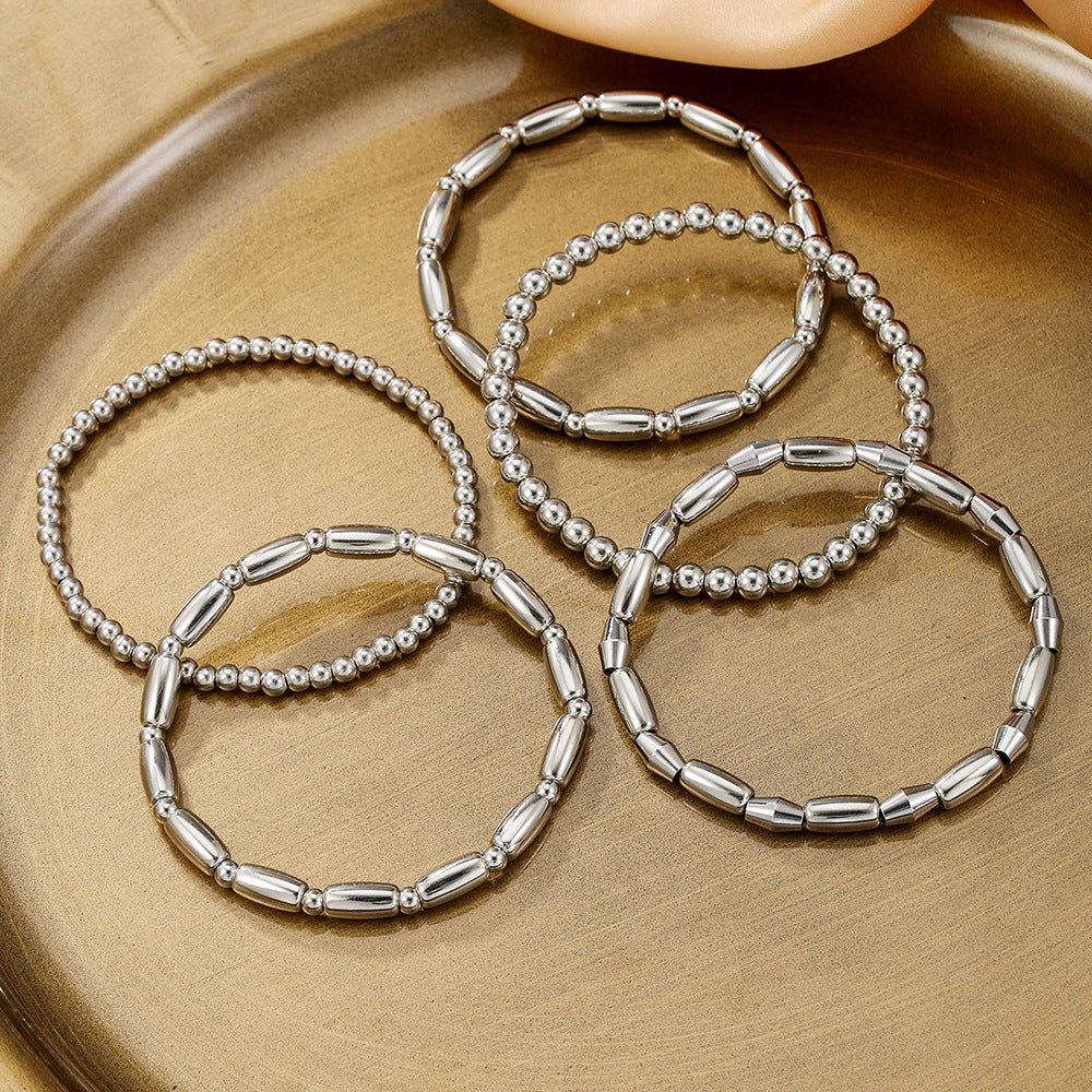 European and American cross-border explosion ccb beaded bracelet bohemian versatile stacked bracelet geometric bead bracelet female