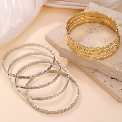 Fashion European and American cross-border retro simple flower love pattern bracelet mix and match opening stacked bracelet bracelet bracelet style combination