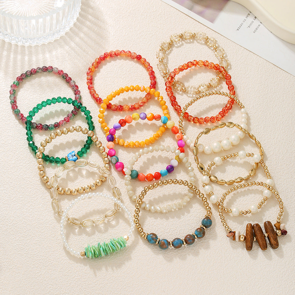 European and American influencer-style multi-layer bracelets for women, niche stone faux pearl designs, high-end bracelets, versatile bracelets for women