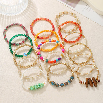 European and American influencer-style multi-layer bracelets for women, niche stone faux pearl designs, high-end bracelets, versatile bracelets for women