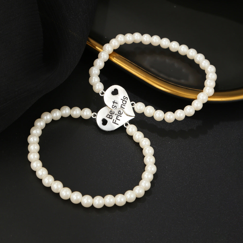Korean version of good friends bracelet 2 best friends two love letter pearl bracelet bracelet set