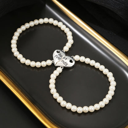Korean version of good friends bracelet 2 best friends two love letter pearl bracelet bracelet set
