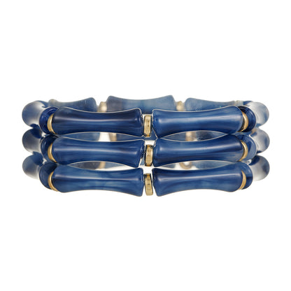 European and American Internet celebrities popular bamboo tube beaded bracelet women's fashion versatile elastic stack wearing leopard print acrylic bracelet women