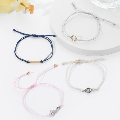 European and American cross-border bracelet jewelry LOVE bracelet set, a set of 4 women's personalized fashion diamond-encrusted bracelet set