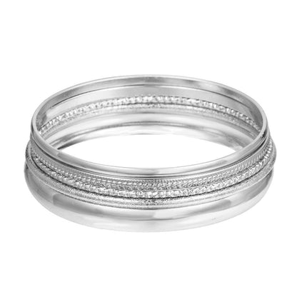 Cross-border new hip-hop punk fist bracelet 5 sets, metal opening bracelet niche stacking bracelet set