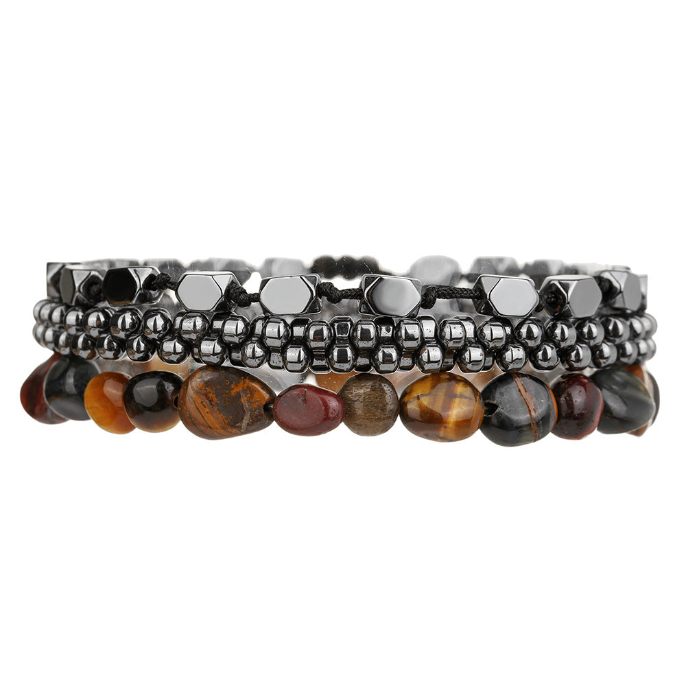New personalized energy stone men's suit bracelet, special-shaped black gallstone beaded bracelet, cross-border hot-selling bracelet wholesale
