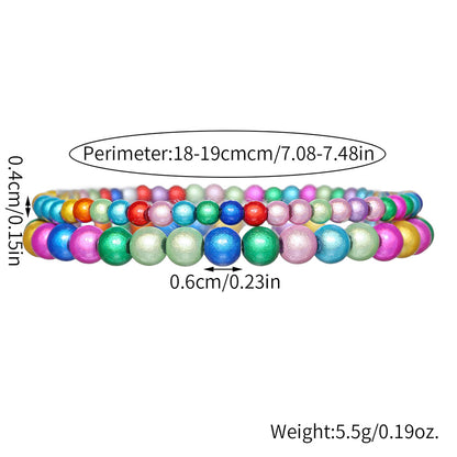 European, American Bohemian ethnic style mixed color Symphony bead beaded bracelet ins beach style fashion stacked bracelet