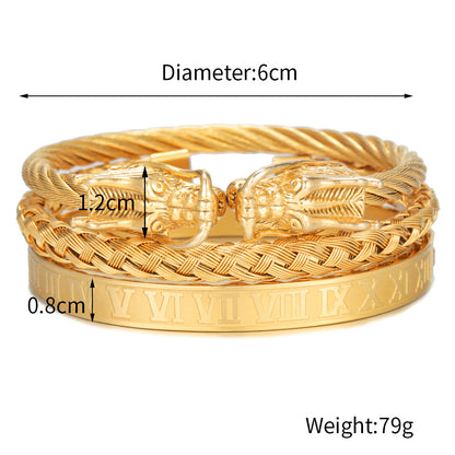 Cross-border new titanium steel faucet bracelet set, jewelry wholesale bracelet wholesale for the Dragon Boat Festival, couple accessories