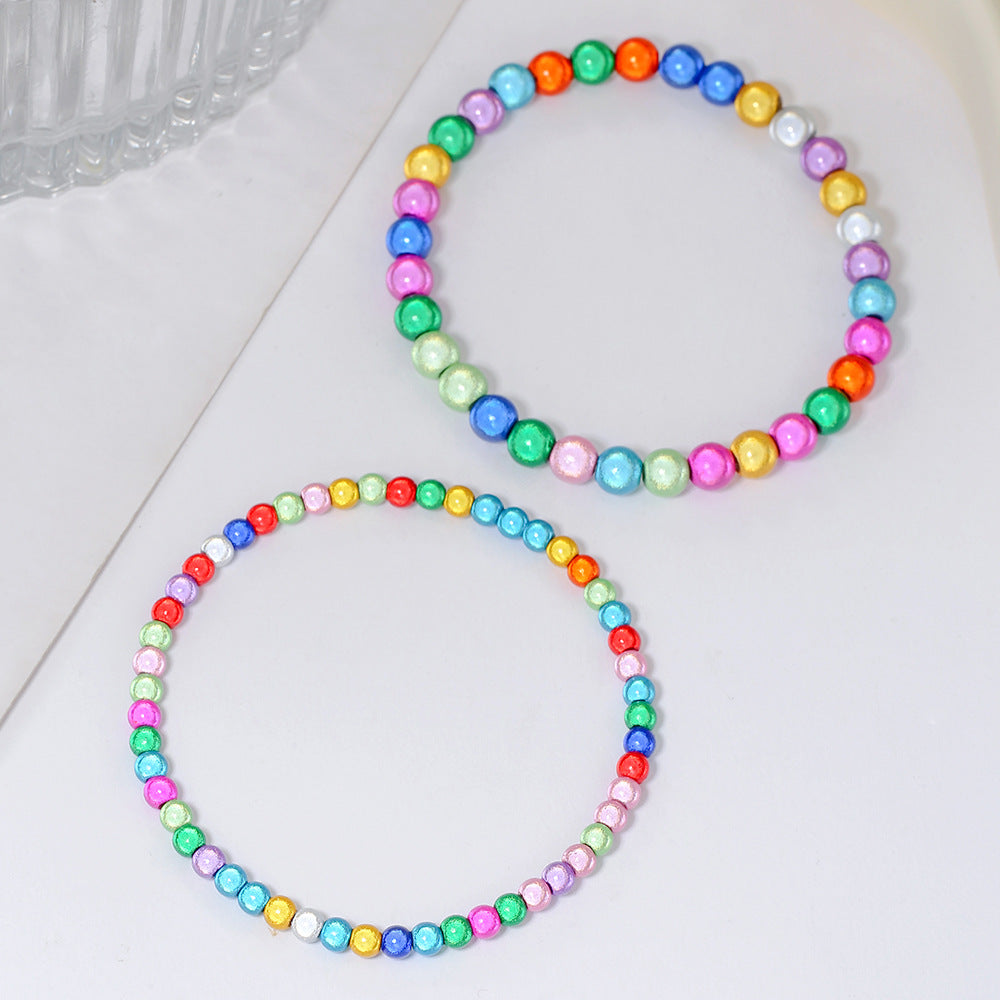 European, American Bohemian ethnic style mixed color Symphony bead beaded bracelet ins beach style fashion stacked bracelet