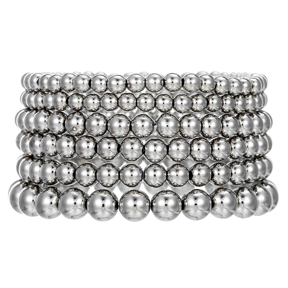 European and American cross-border jewelry multi-layer stacked wearing CCB bracelet women's ins style niche high-end sense versatile beaded bracelet jewelry