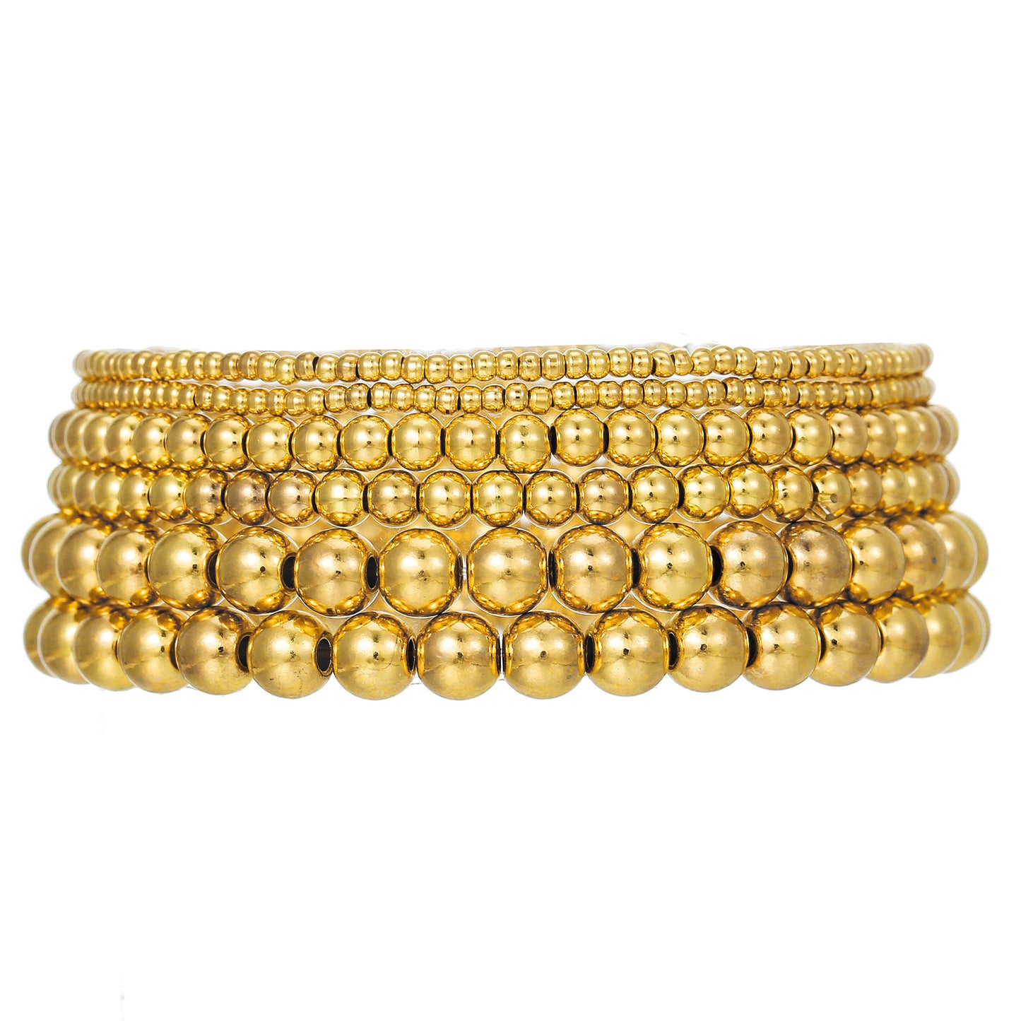 Amazon hot-selling simple set bracelet copper beads multi-layer stacked bracelet pearl bracelet women's hand jewelry wholesale