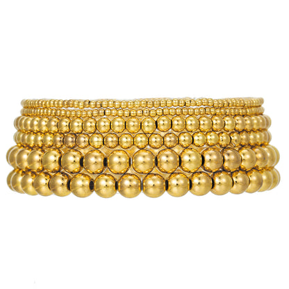 Amazon hot-selling simple set bracelet copper beads multi-layer stacked bracelet pearl bracelet women's hand jewelry wholesale