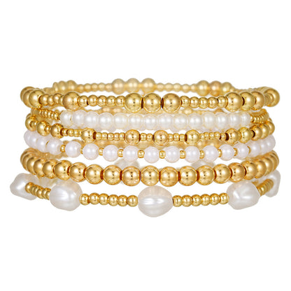 European and American cross-border hand jewelry ins wind irregular beaded crystal jewelry baroque special-shaped imitation pearl jewelry women