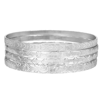 ins European and American cross-border irregular punk stacked bracelet combination rhombus twist twisted glossy bracelet women's 6-piece set