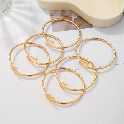 Popular European and American style, personalized fashion, stacked metal bracelet set, women's open bracelet, Amazon supply wholesale