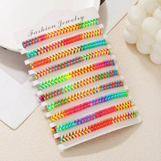 Cross-border new hand-woven multicolored rope bracelet, Dragon Boat Festival, birth year color ethnic style hand rope bracelet combination