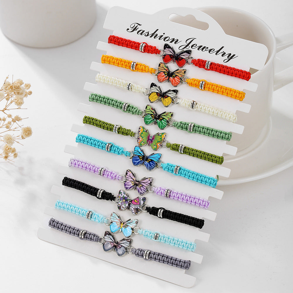 European and American new hand jewelry cartoon fish bracelet combination student girlfriend gift weaving adjustable stacked bracelet woman
