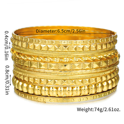 Europe and the United States cross-border stacking Bohemian metal bracelet set retro exaggerated mixing and matching hollow love bracelet jewelry