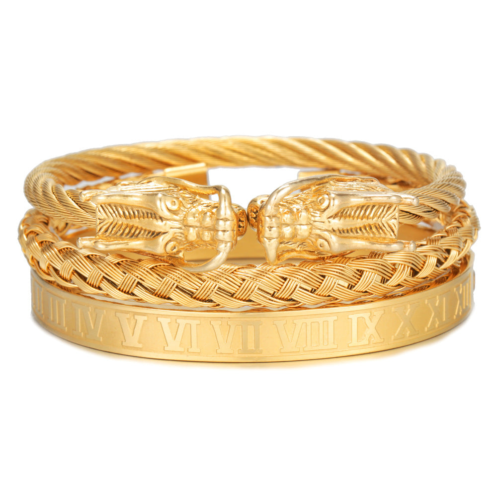 Cross-border new titanium steel faucet bracelet set, jewelry wholesale bracelet wholesale for the Dragon Boat Festival, couple accessories