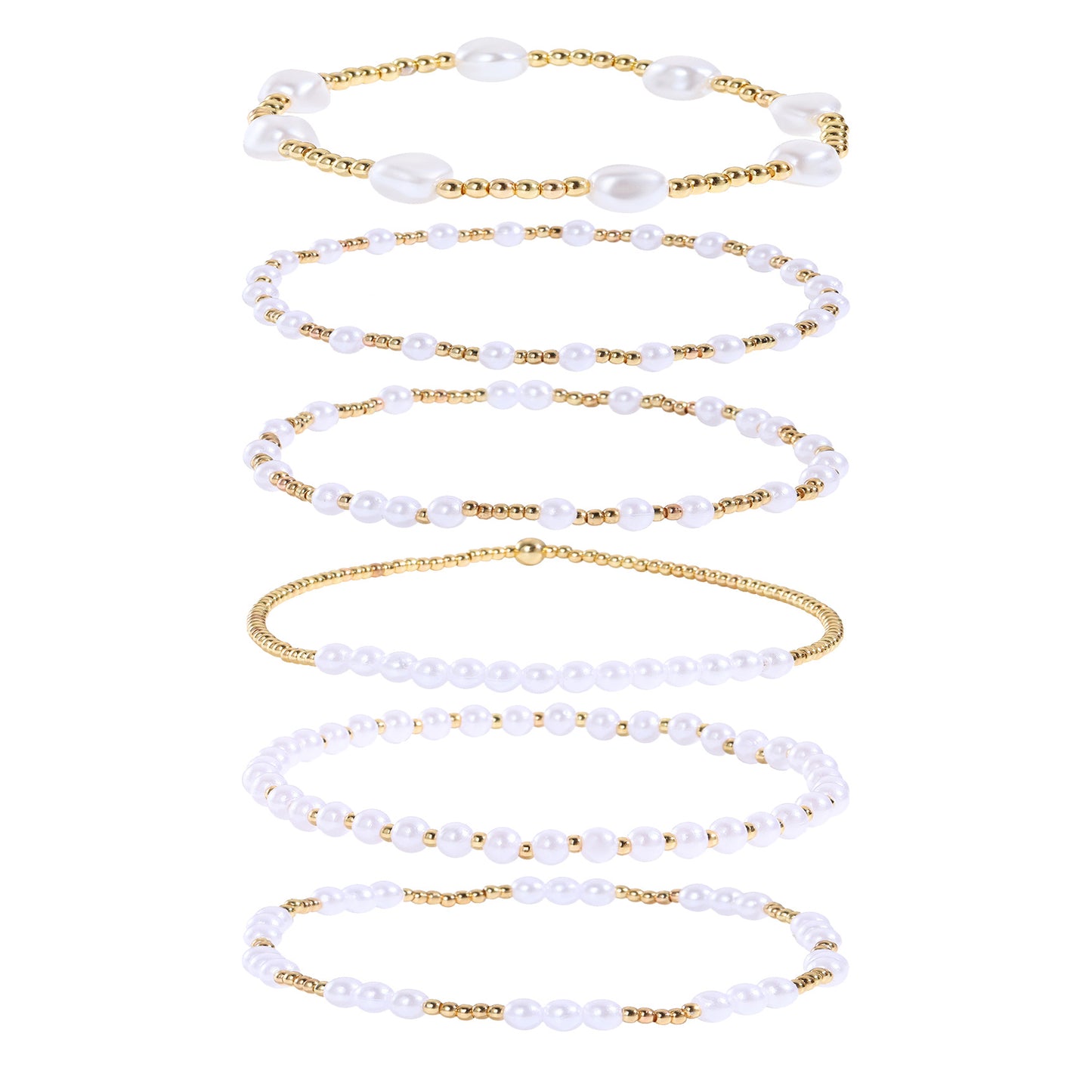 European and American cross-border new hot-selling versatile shell cross set bracelet pearl bracelet CCB stacked bracelet
